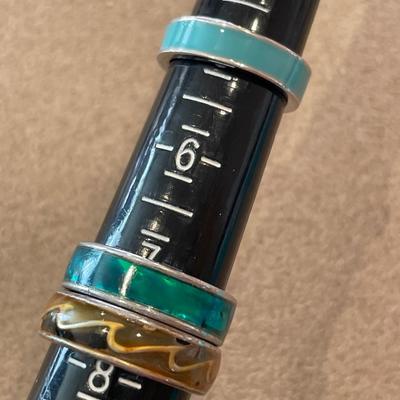 Faux turquoise and cross rings