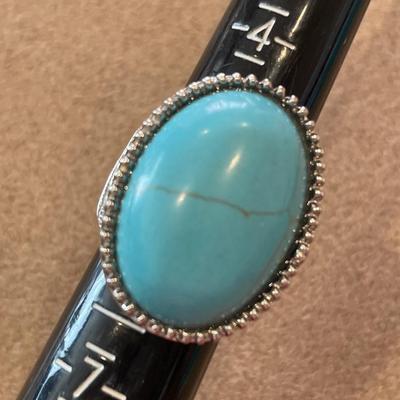Faux turquoise and cross rings