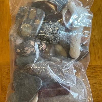 Bag of rocks and shells