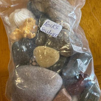 Bag of rocks and shells