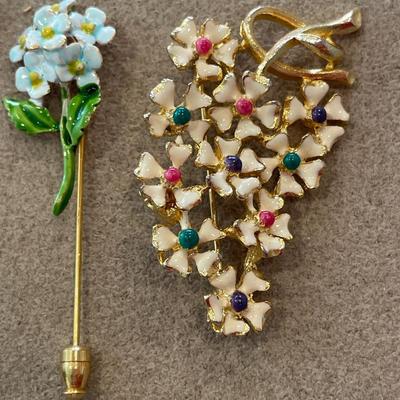 Needle work and floral pins