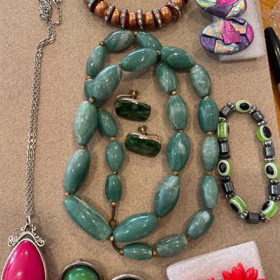 Bold and bright color vintage jewelry