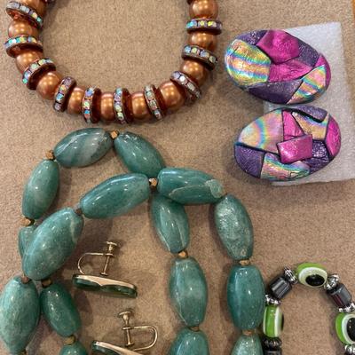 Bold and bright color vintage jewelry
