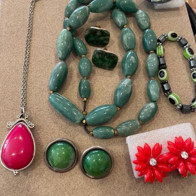 Bold and bright color vintage jewelry