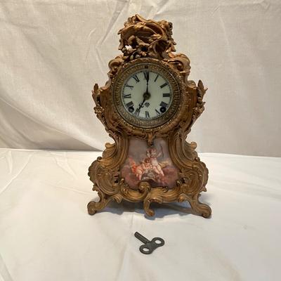 Ansonia Clock Company Rococo Mantle Clock w/ Key (LR-RG)