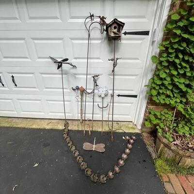Copper Rain Chain & Hummingbird & More Yard Art (FY-MG)