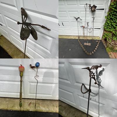 Copper Rain Chain & Hummingbird & More Yard Art (FY-MG)