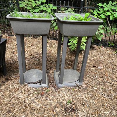 Pair of Tall Plastic Plant Containers (BY-MG)
