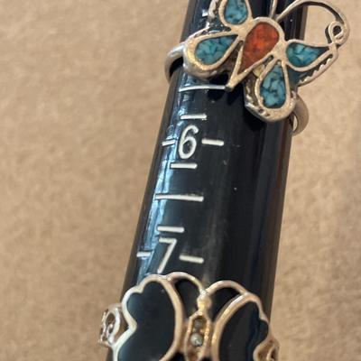 Butterfly jewelry including 2 sterling rings