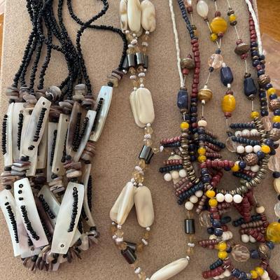Stone, bead necklaces