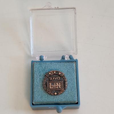 Sale Photo Thumbnail #494: This auction lot is for a L&N Railroad Service Pin.  This pin has no markings.  Nice find for the collector.
