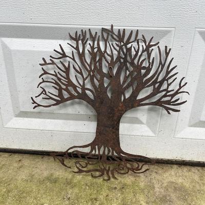 Metal Hanging Turkey Planter & Metal Tree of Life (BY-MG)