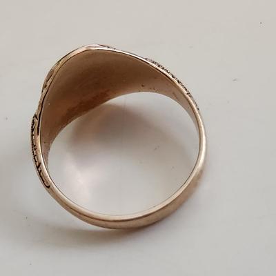 Sale Photo Thumbnail #516: This auction lot is for a 10K Gold Man's Ring.  The ring has initials engraved - but they could be easily polished out.  The ring is marked 10K - it has not been tested by us.  The ring weighs about 7.3 grams.  The starting price is the current scrap gold