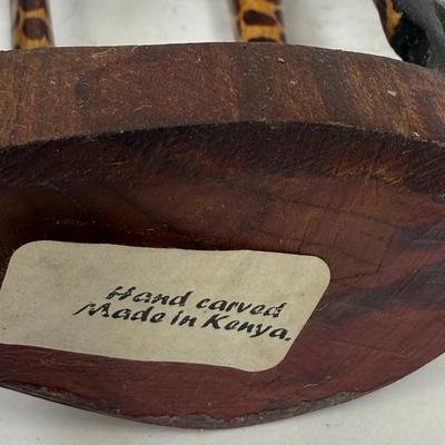 Pair of Hand Carved Wooden Giraffes made in Kenya