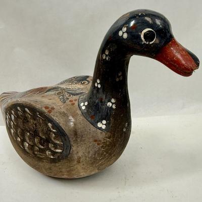 Tonala Mexican Folklore Art Pottery Large Hand-painted Duck