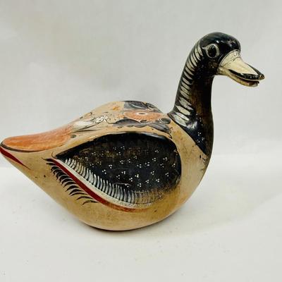 Tonala Mexican Folklore Art Pottery Large Hand-painted Duck