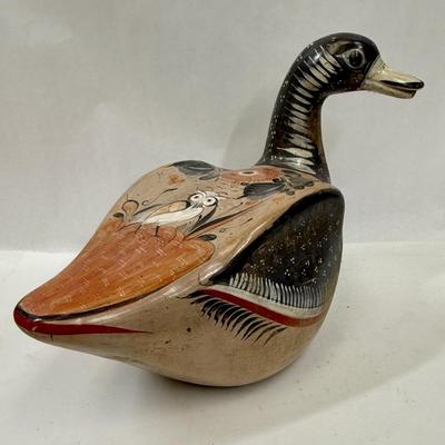 Tonala Mexican Folklore Art Pottery Large Hand-painted Duck