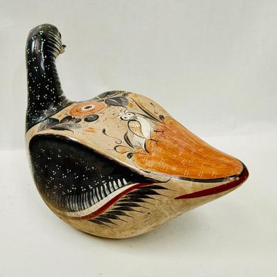 Tonala Mexican Folklore Art Pottery Large Hand-painted Duck