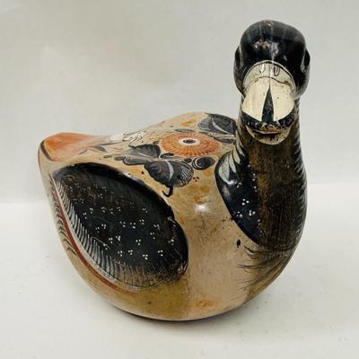 Tonala Mexican Folklore Art Pottery Large Hand-painted Duck