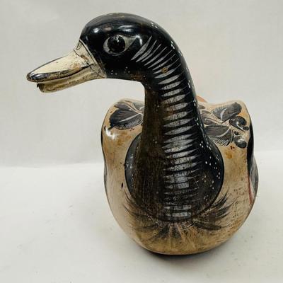Tonala Mexican Folklore Art Pottery Large Hand-painted Duck