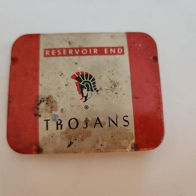Sale Photo Thumbnail #544: This auction lot is for an Early Trojans Tin.  This tin is a great old advertising piece.  One of America's most well-known brands.