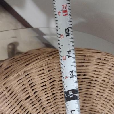 Pair of Wicker Rattan Storage Baskets with Lids