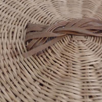 Pair of Wicker Rattan Storage Baskets with Lids