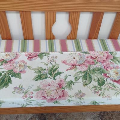 Wooden Bench with Cushioned Seat- Approx 48" Long