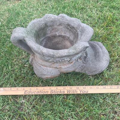 Sale Photo Thumbnail #429: Boot concrete planter - see pics for measurements