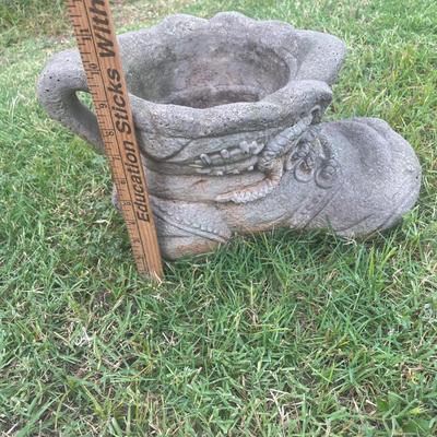 Sale Photo Thumbnail #428: Boot concrete planter - see pics for measurements