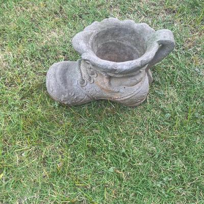 Sale Photo Thumbnail #426: Boot concrete planter - see pics for measurements