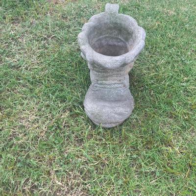 Sale Photo Thumbnail #427: Boot concrete planter - see pics for measurements