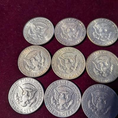 Set of Twelve - (Two) 1964 Kennedy Half Dollar 90% Silver - (Five) 1965 - 1967 U.S. Mint Kennedy 40% Silver Half Dollars & (Five)...