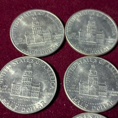 Set Of Ten U.S. Mint 1776-1976 Bicentennial Kennedy Half Dollars No Mint Mark #2