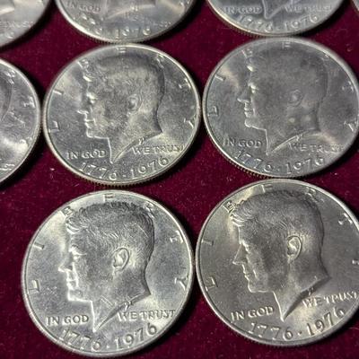 Set Of Ten U.S. Mint 1776-1976 Bicentennial Kennedy Half Dollars No Mint Mark #2