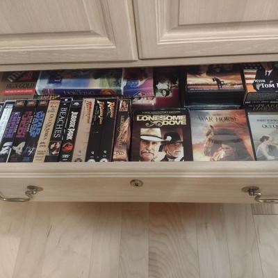 Collection of DVD and VHS Movies and Docuseries