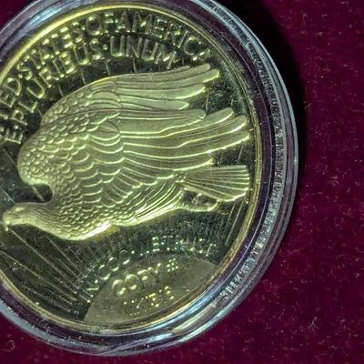 U.S. Mint 1933 Gold Double Eagle Proof MK1316 24Kt Gold Clad Base Weight 1oz w/COA (4)