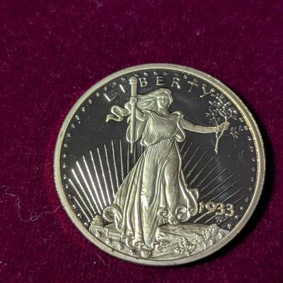 U.S. Mint 1933 Gold Double Eagle Proof MK1316 24Kt Gold Clad Base Weight 1oz w/COA (4)