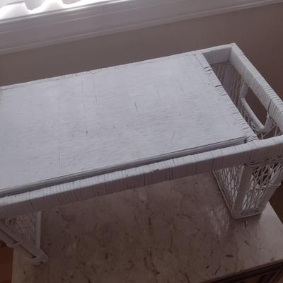 Rattan and Wood Butler Bed Tray
