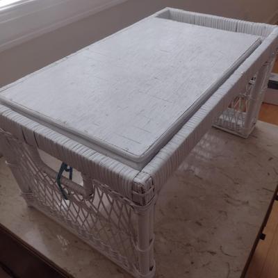 Rattan and Wood Butler Bed Tray