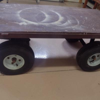Garden Flat Pull Cart with Pnuematic Tires