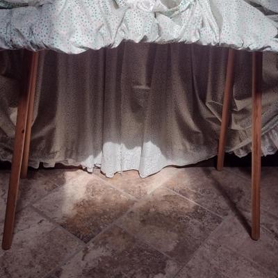 Wooden Accent Table with Glass Top