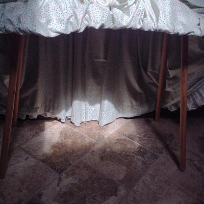 Wooden Accent Table with Glass Top
