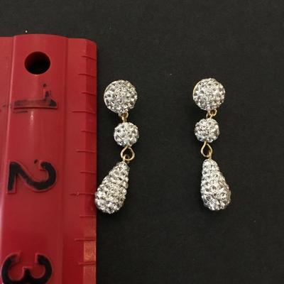 Beautiful rhinestone, encrusted drop dangle earrings