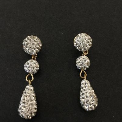 Beautiful rhinestone, encrusted drop dangle earrings