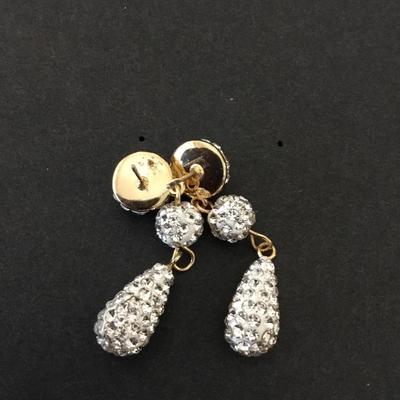 Beautiful rhinestone, encrusted drop dangle earrings