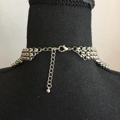 Very nice Silver tone bib statement necklace
