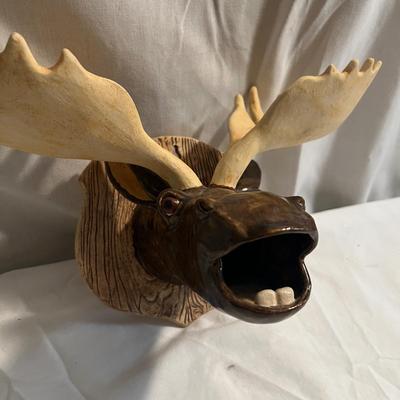 Signed Pottery - Gnome House, Moose & Leaf Dishes (LR-RG)