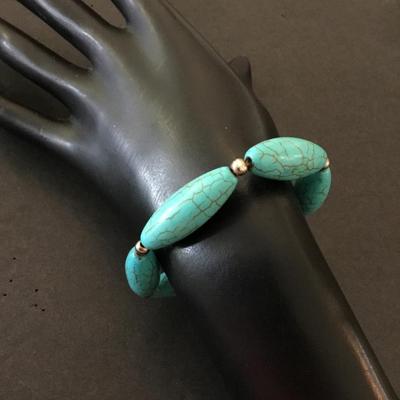 Faux turquoise stone stretch bracelet