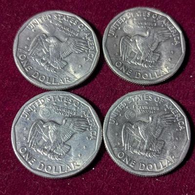 Four U.S. Mint Susan B Anthony 1 Dollar Coins (12)